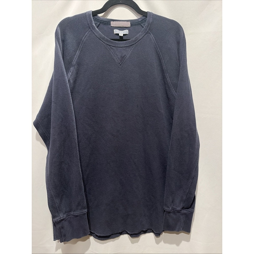 Wallace & Barnes/J.Crew  Honeycomb Waffle Knit Outdoors Sweatshirt Mens XL Navy